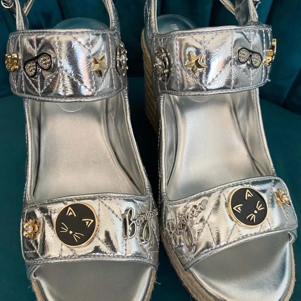 KARL LAGERFELD SILVER ESPADRILLES